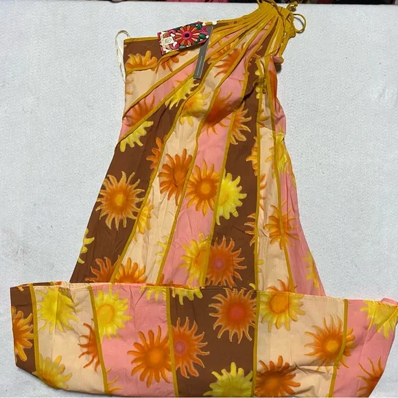 NEW Farm Rio X Anthropologie One-Shoulder Seamed A-Line Dress Medium - Picture 2 of 9